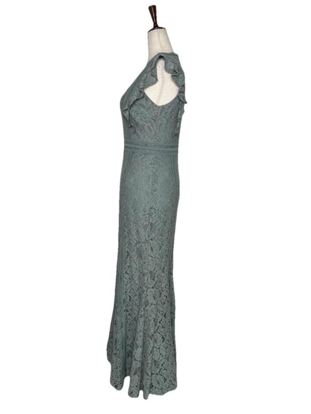 New Baltic Born Monroe Sage Lace Dress Small Long Maxi Deep V Slit Lined NWT - Picture 4 of 9